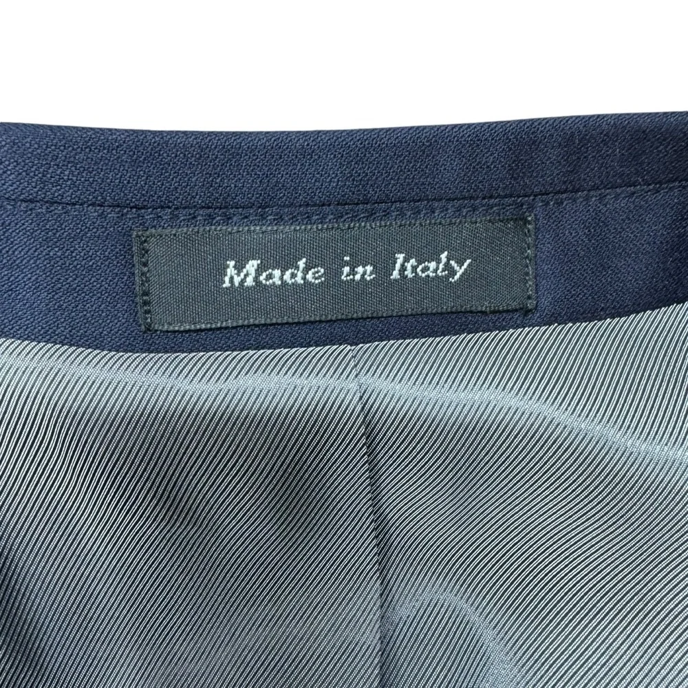 Tiglio Luxe Blazer Sangria Jacket Men’s 44S Navy Blue Italy Merino Wool